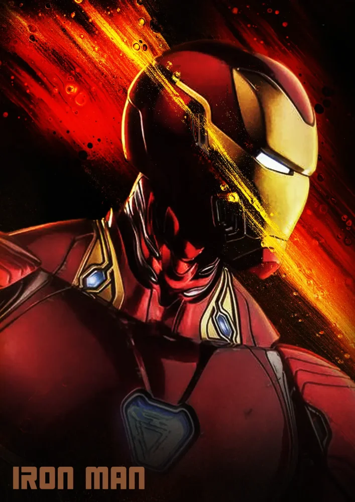 Red and gold Iron Man artwork supplied by Vamsi