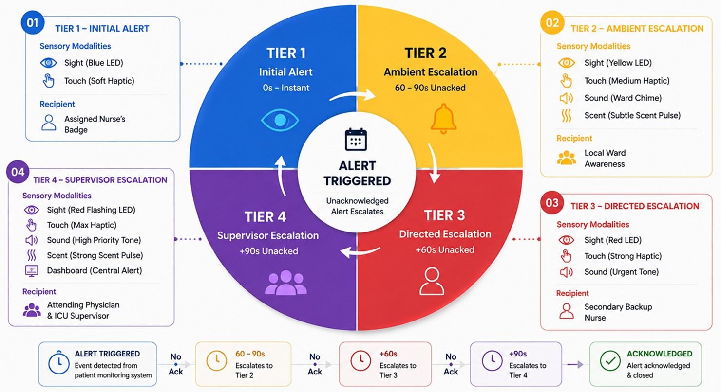 SenseWell tiered escalation matrix visualization